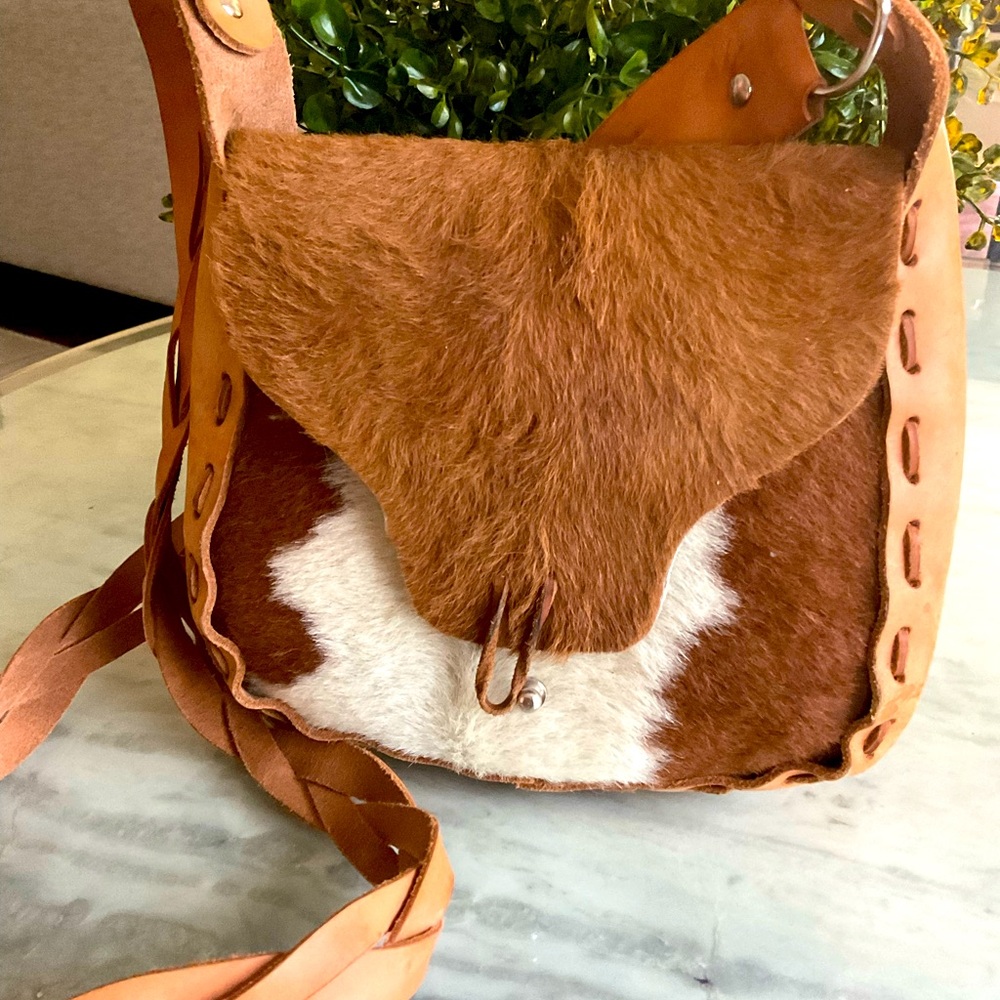 Leather cowhide purse